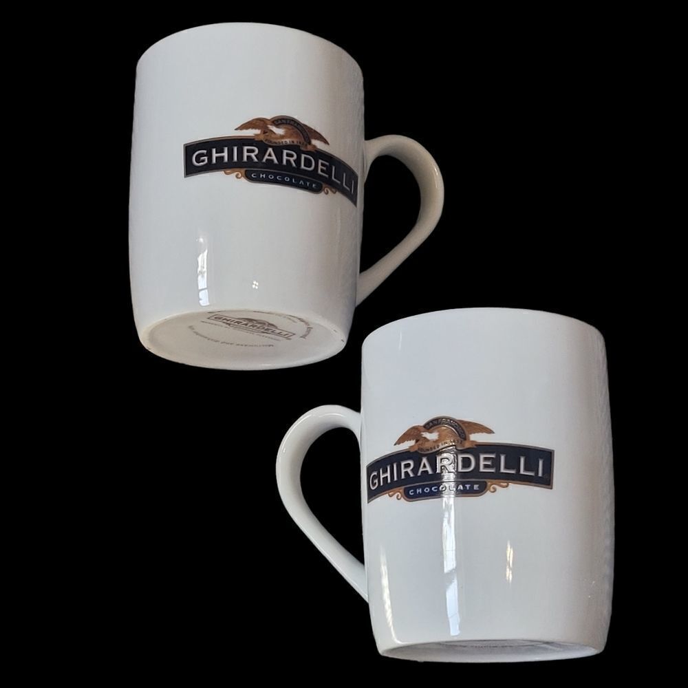 Two Ghirardelli coffer mugs